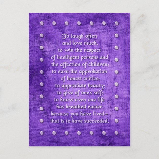 Lachen oft, Liebe viel... Postcard. Postkarte (Vorderseite)