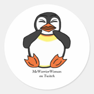 Lachen Pinguin, MeWarriorFrau auf Twitch Runder Aufkleber