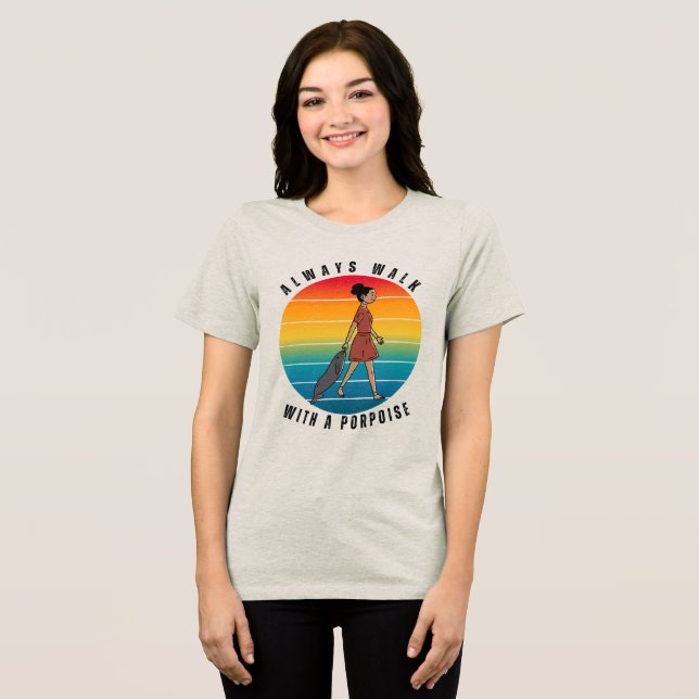 LACHEN SIE IMMER MIT EINEM SCHWEINWAL Tri-Blend SHIRT (Vorderseite voll)