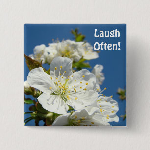 Lachen Sie oft! Knöpfe Kirschblüten Blumen Floral Button