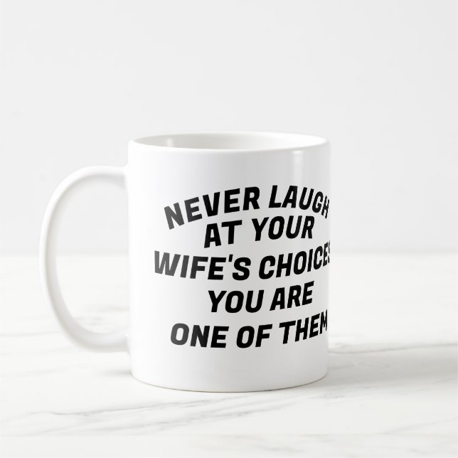 Lachen, T - Shirt Kaffeetasse (Links)