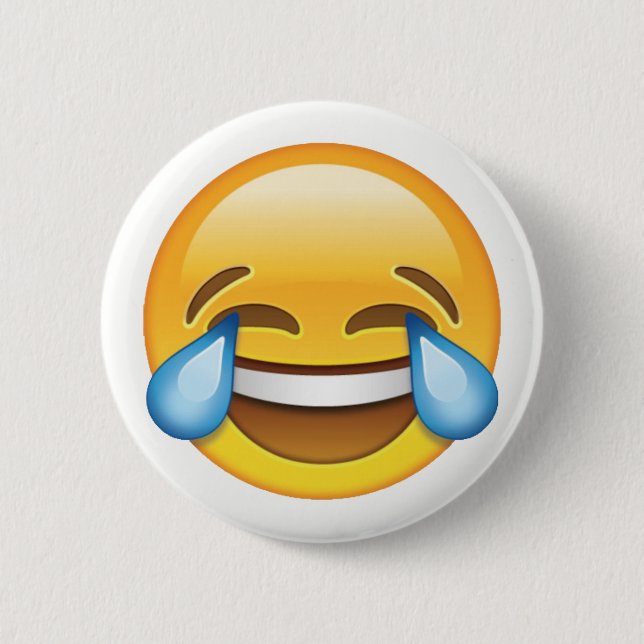 Lachen Tränen weinen von Joy Emoji Button (Vorderseite)