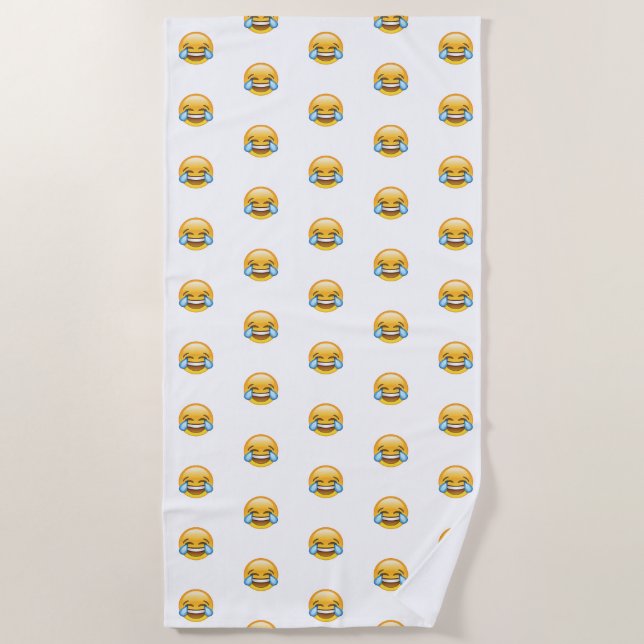 Lachen Tränen weinen von Joy Emoji Strandtuch (Vorderseite)
