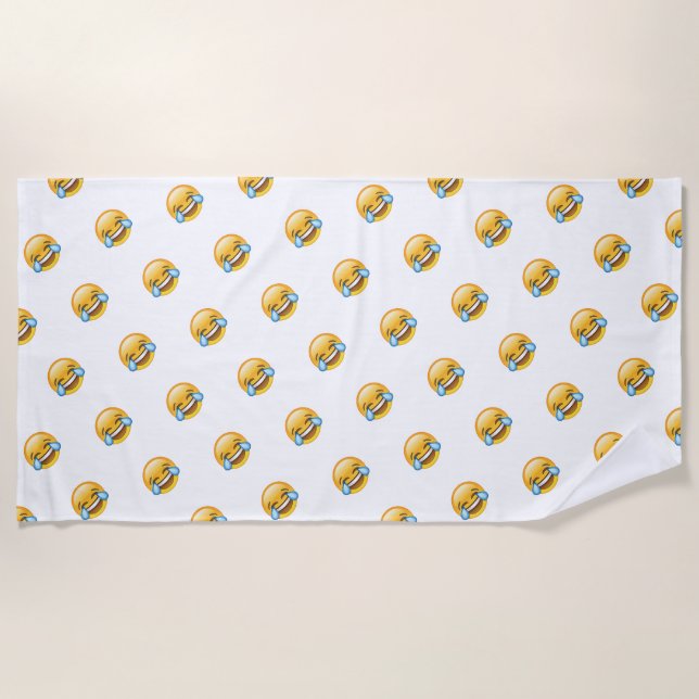 Lachen Tränen weinen von Joy Emoji Strandtuch (Vorderseite)
