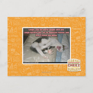 Lachen und die Welt lacht mit Ihnen Postkarte