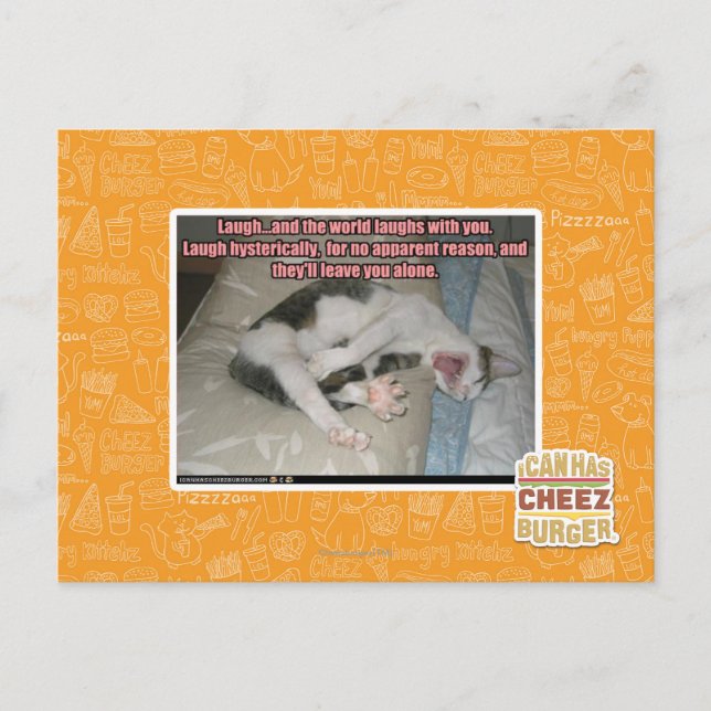 Lachen und die Welt lacht mit Ihnen Postkarte (Vorderseite)