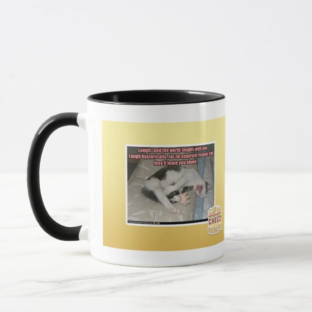 Lachen und die Welt lacht mit Ihnen Tasse (Links)