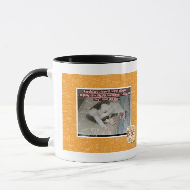 Lachen und die Welt lacht mit Ihnen Tasse (Links)