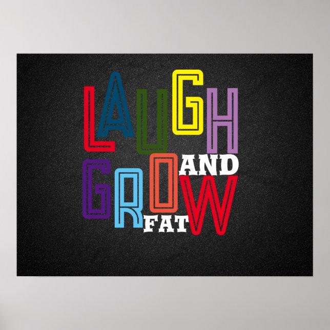Lachen und fett bunt Typografie Poster (Vorne)