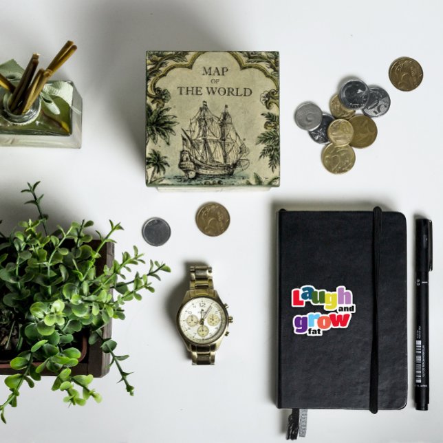 Lachen und fett motivierend wachsen aufkleber (Von Creator hochgeladen)