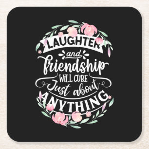 Lachen und Freundschaft Rechteckiger Pappuntersetzer