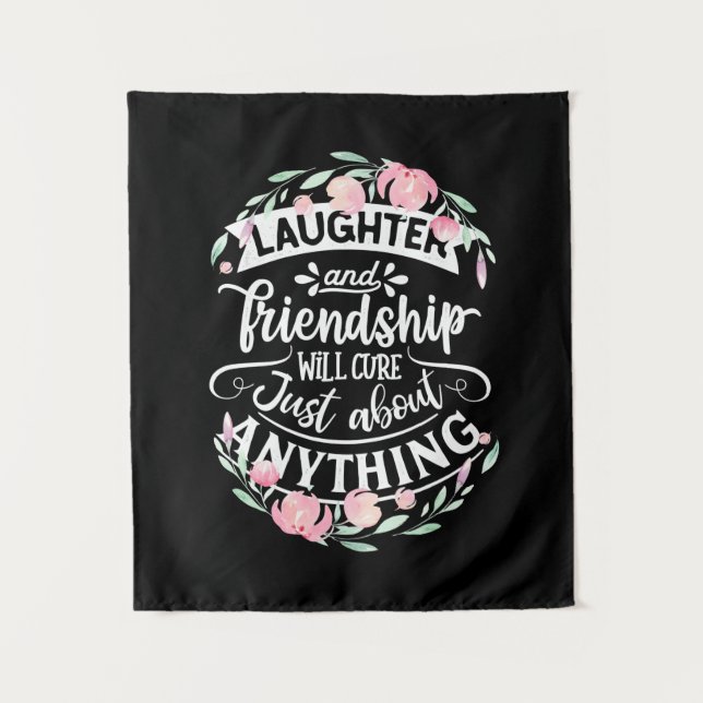 Lachen und Freundschaft Wandteppich (Vorderseite)