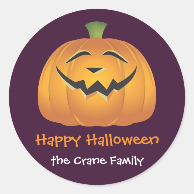 Lachend jolly Kürbis-Brauch Halloween-Geschenktag Runder Aufkleber (Vorderseite)