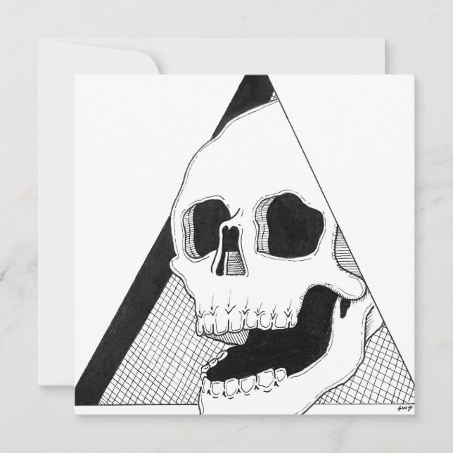 Lachend Skull Art Feiertagskarte (Vorderseite)