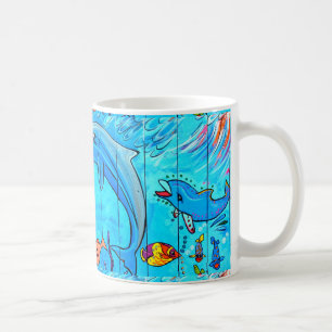 Lachende Delphine Tasse