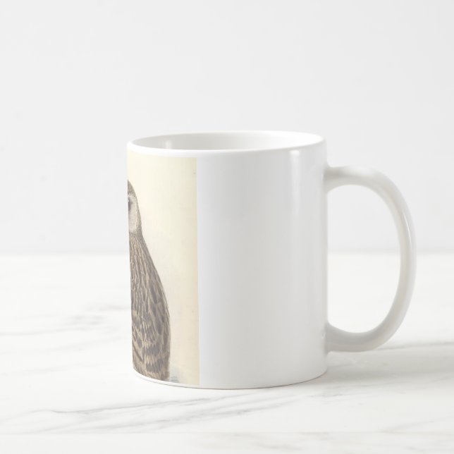 Lachende Eulen-Vintage Illustration Kaffeetasse (Rechts)