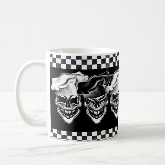 Lachende Kochs-Schädel Kaffeetasse (Links)