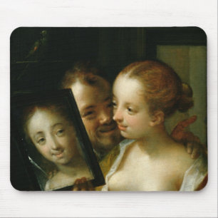 Lachende Paare mit einem Spiegel, 1596 Mousepad