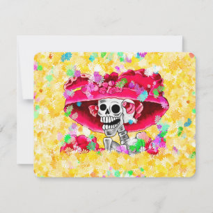 Lachende Skelett-Frau Dia De Los Muertos Einladung