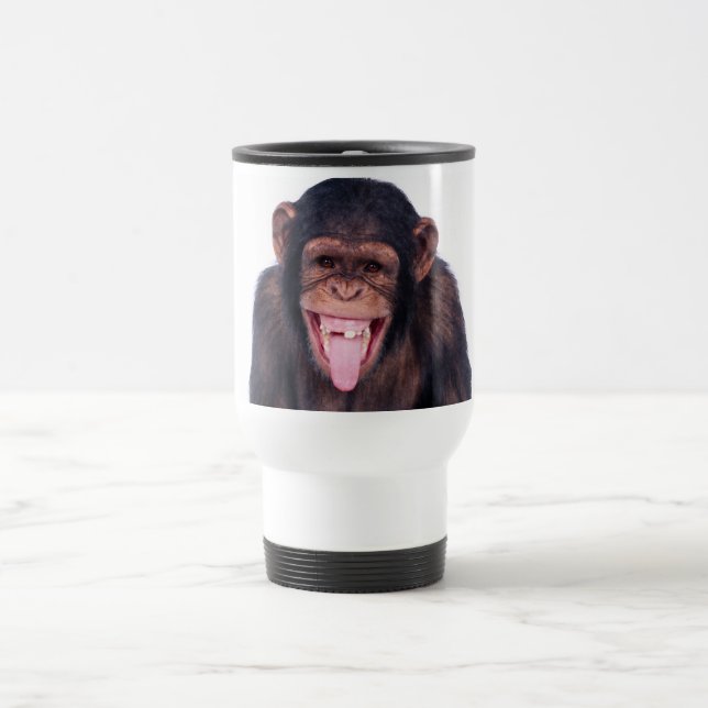 Lachender Affe Reisebecher (Mittel)