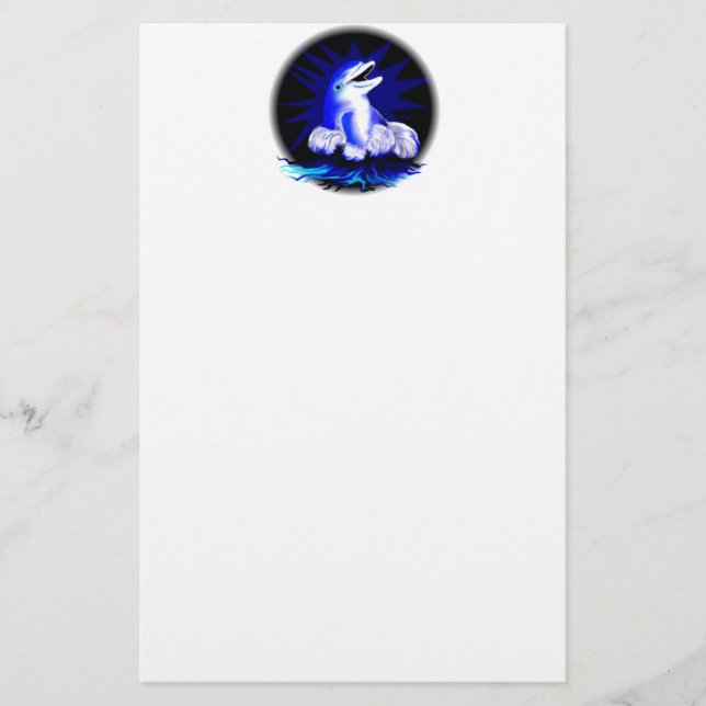 Lachender Delfin Büropapier Briefpapier (Vorderseite)