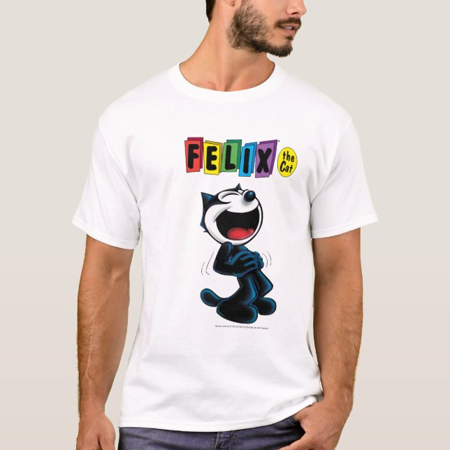 Lachender Felix der Katzen-T - Shirt (Vorderseite)