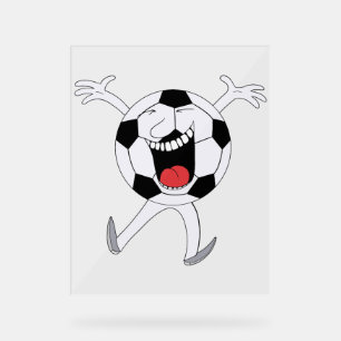 Lachender Fußball-Maskottchen Acrylschild