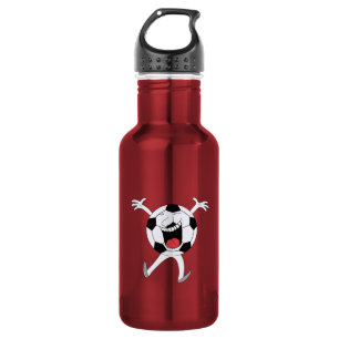 Lachender Fußball-Maskottchen Edelstahlflasche