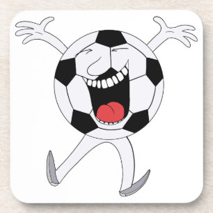 Lachender Fußball-Maskottchen Getränkeuntersetzer