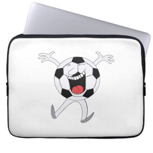 Lachender Fußball-Maskottchen Laptopschutzhülle