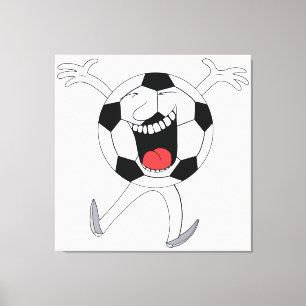 Lachender Fußball-Maskottchen Leinwanddruck