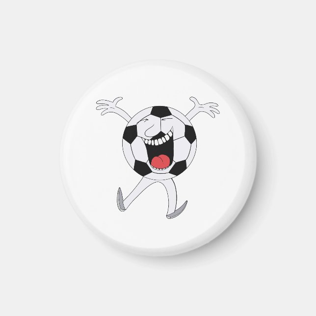 Lachender Fußball-Maskottchen Magnet (Vorne)