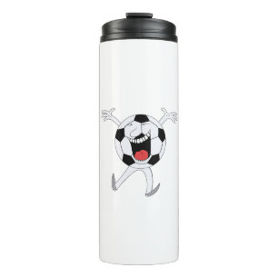 Lachender Fußball-Maskottchen Thermosbecher