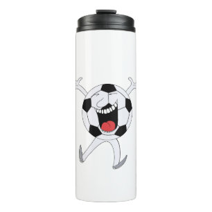 Lachender Fußball-Maskottchen Thermosbecher