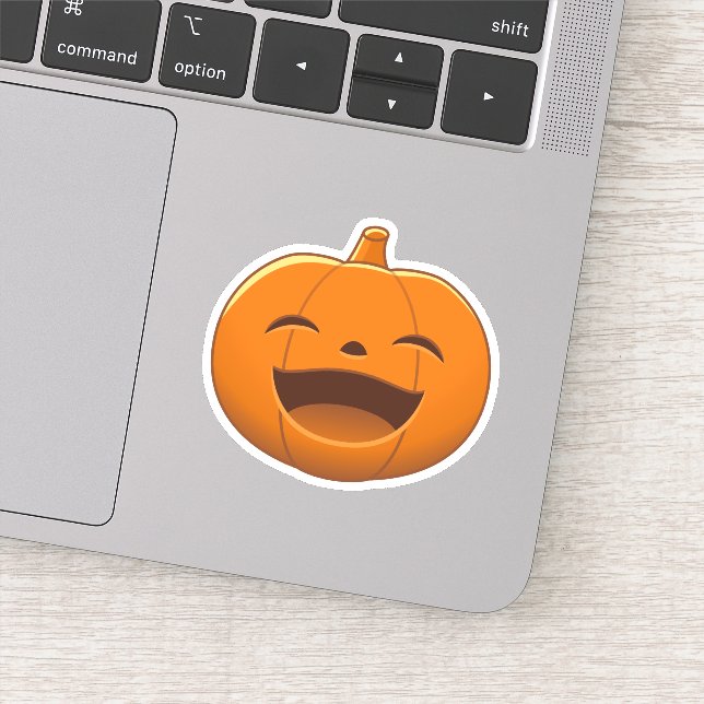 Lachender Halloween-Kürbis Aufkleber (Detail)