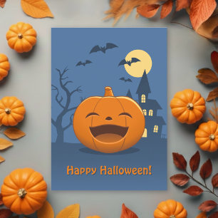 Lachender Halloween-Kürbis Feiertagskarte