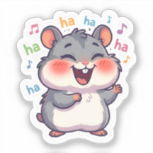 Lachender Hamster-Aufkleber