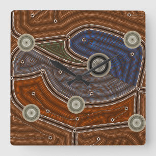 Lachender Hans oder Kookaburra Igloo Kühlbox Quadratische Wanduhr