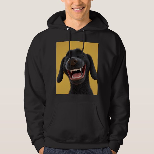 lachender Hund Hoodie (Vorderseite)