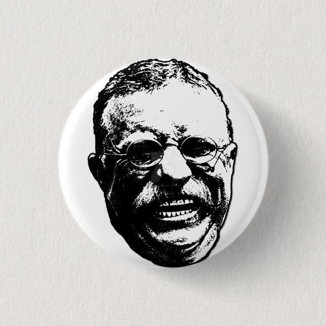 Lachender Knopf Präsidenten-Theodore Teddy Button (Vorderseite)