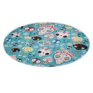 Lachender Schädel der Beschaffenheit Schneidebrett