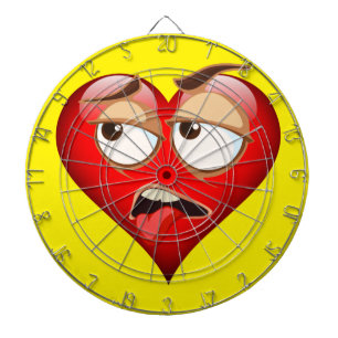 Lachendes Herz-Emoji Dartscheibe