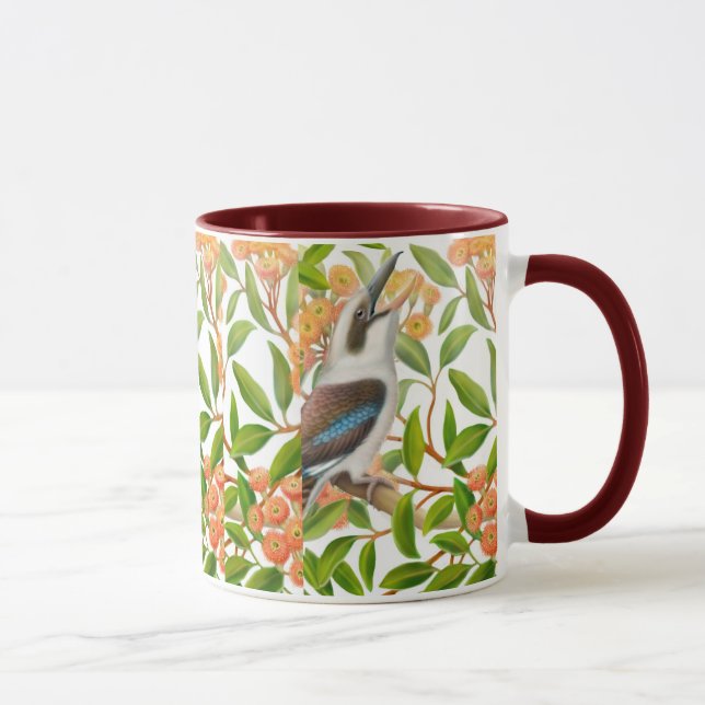 Lachendes Kookaburra in der Gummi-Baum-Tasse Tasse (Rechts)