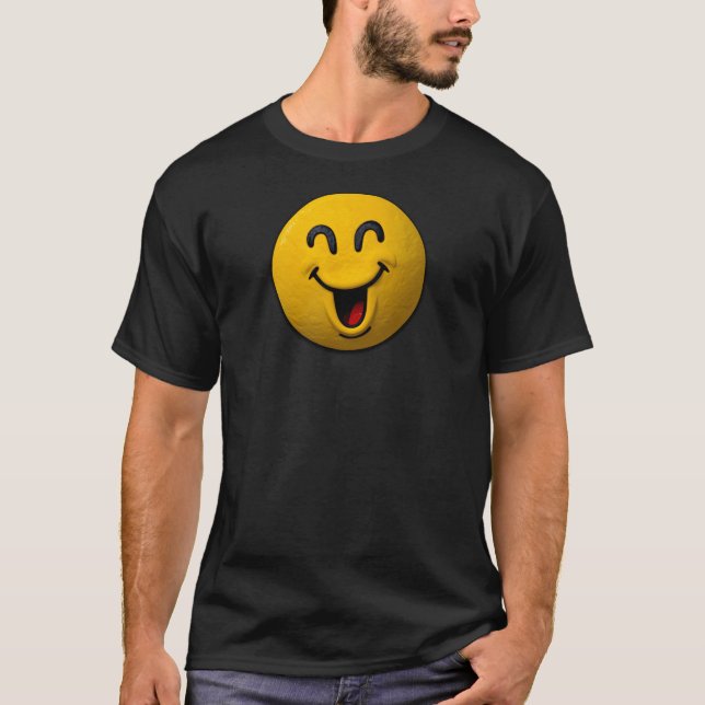 Lachendes Smiley-Emoji T-Shirt (Vorderseite)