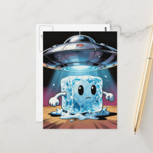 Lächerliche Eiswürfel-UFO-Entführung Postkarte