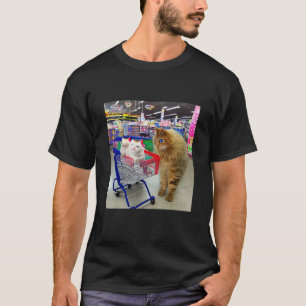 Lächerliche seltsame Katzen beim Einkaufen seltsam T-Shirt