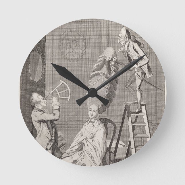 Lächerlicher Geschmack oder die Damen Absurdität,  Runde Wanduhr (Vorderseite)