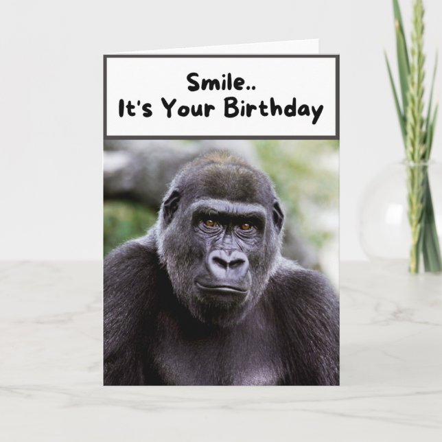 Lächle.. Es ist dein Geburtstag Karte (Vorderseite)