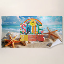 Lächle, es ist Sommerzeit Strandtuch