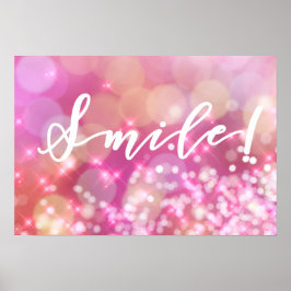 Lächle! | Fun & Glamour Pink Glitzern Poster